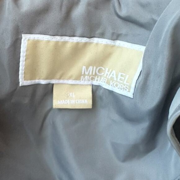 Michael Kors Gray Hooded Full Zip Shell Womens XL Jacket - Picture 4 of 8